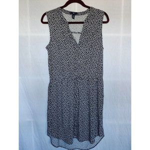 Gap Navy Floral V-Neck Short Sleeve Shirt Summer Dress Pockets Women’s Size M